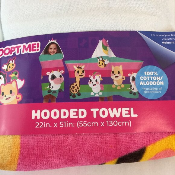Adopt Me Unicorn Hooded Towel Childrens 22x51 Inch Cotton - Picture 5 of 9